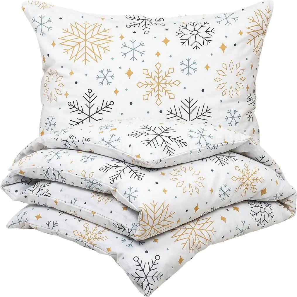4Home Pościel flanelowa Frosty snowflakes, 140 x 220 cm, 70 x 90 cm