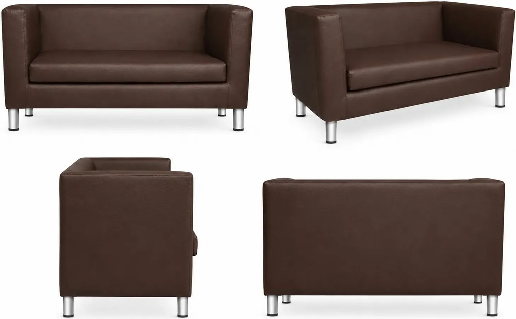Sofa Monaco : Kolor nogi - Chrom, Kolor tkaniny - EKO-SKÓRA - 2D, Typ tkaniny - Eko-skóra , Wysokość nogi - 15 cm