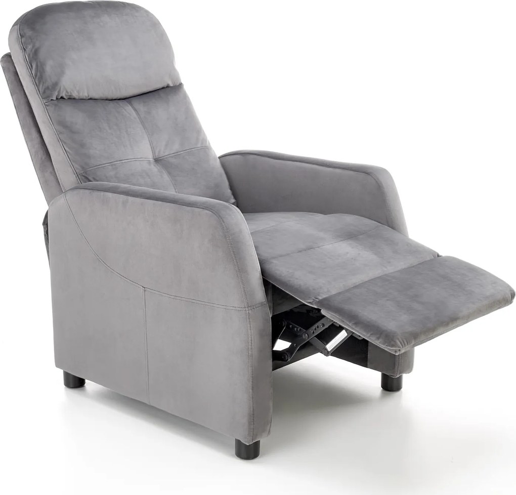 Rozkładany fotel wypoczynkowy z tkaniny velvet Felipe 2