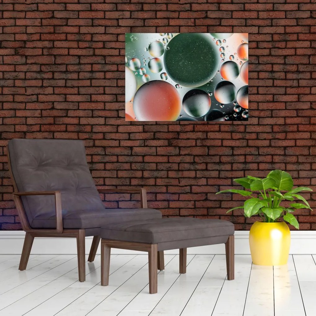 Obraz na szkle abstrakcji - bąbelki (70x50 cm)