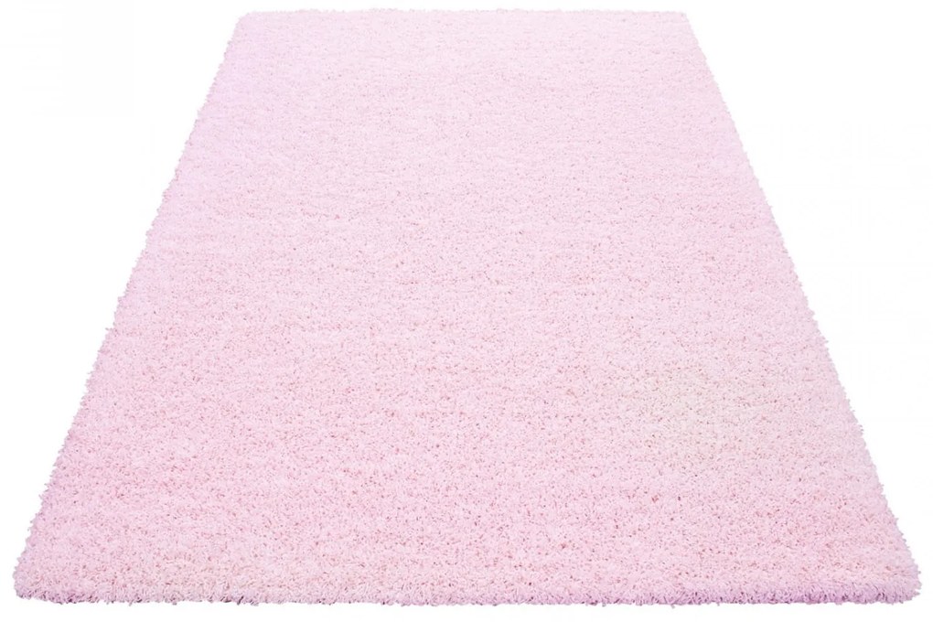 Dywan shaggy jednokolorowy różowy 300 cm x 400 cm