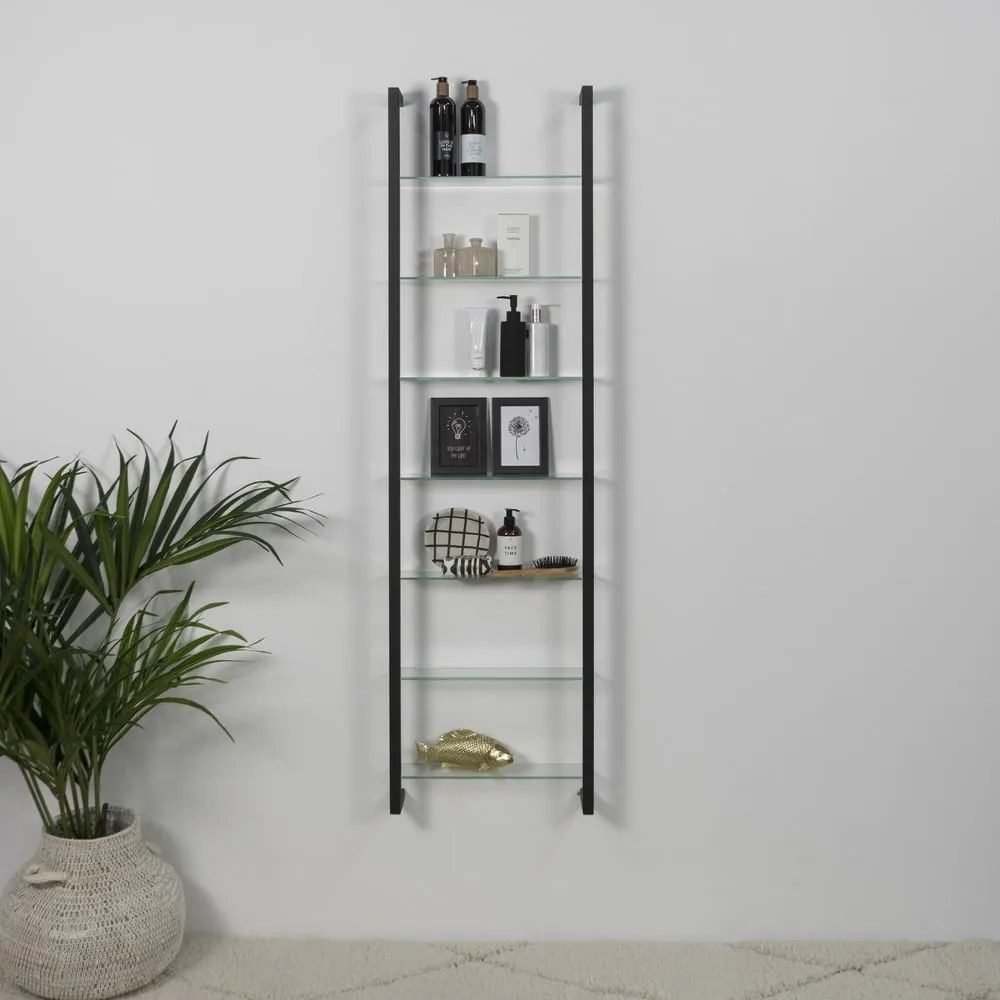 Czarna wielopoziomowa metalowa półka 46 cm Cubic – Spinder Design