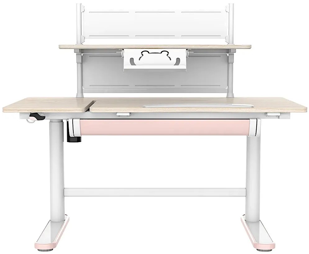 Różowe biurko dla dzieci elektryczne z nadstawką B4-Z37