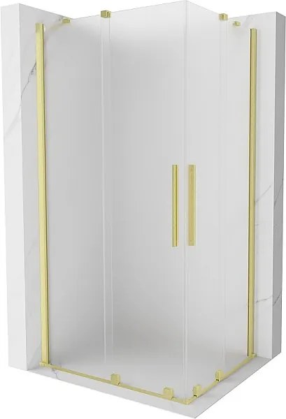 Mexen Velar Duo kabina prysznicowa rozsuwana 100 x 90 cm, szron, złota szczotkowana - 871-100-090-32-55