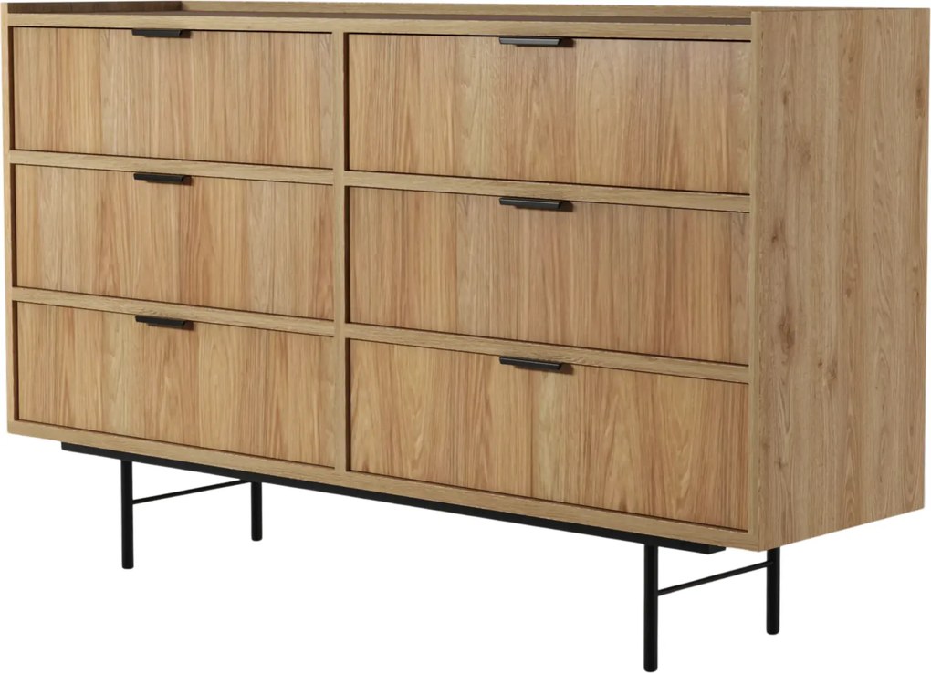 Komoda z 6 szufladami do przechowywania hikora naturalna R5-F71