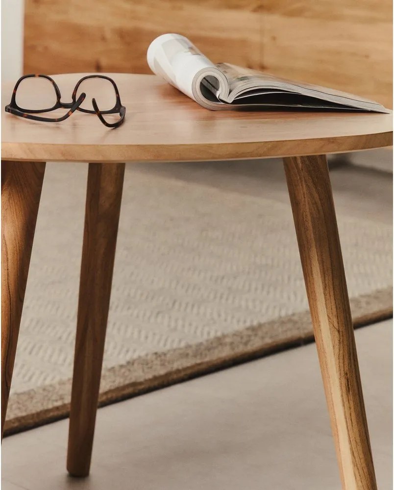 Stoliki zestaw z litego drewna akacjowego 2 szt. 60x61 cm Duvani – Kave Home