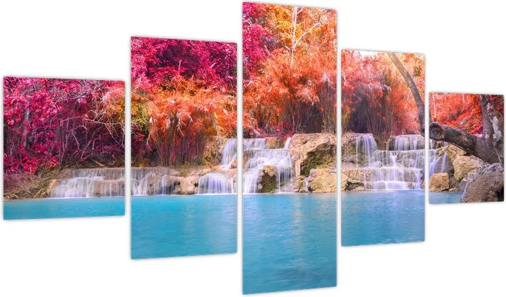 Obraz turkusowej laguny, Laos, Tat Kuang Si (125x70 cm)