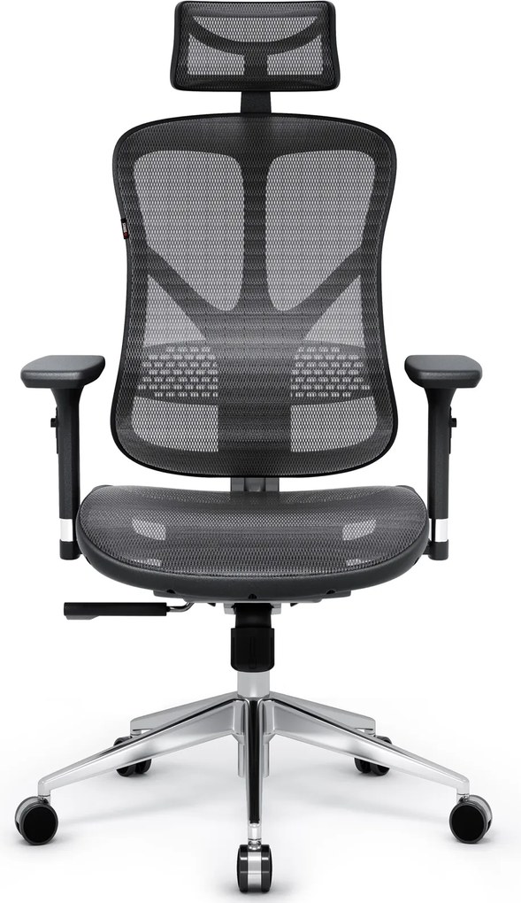 Fotel biurowy Diablo V-Basic, zgodny z normą BHP, kolor czarno-szary