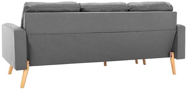 3-osobowa jasnoszara sofa z podnóżkiem - Muria 4Q