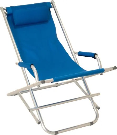 Krzesło składane, aluminium, niebieskie