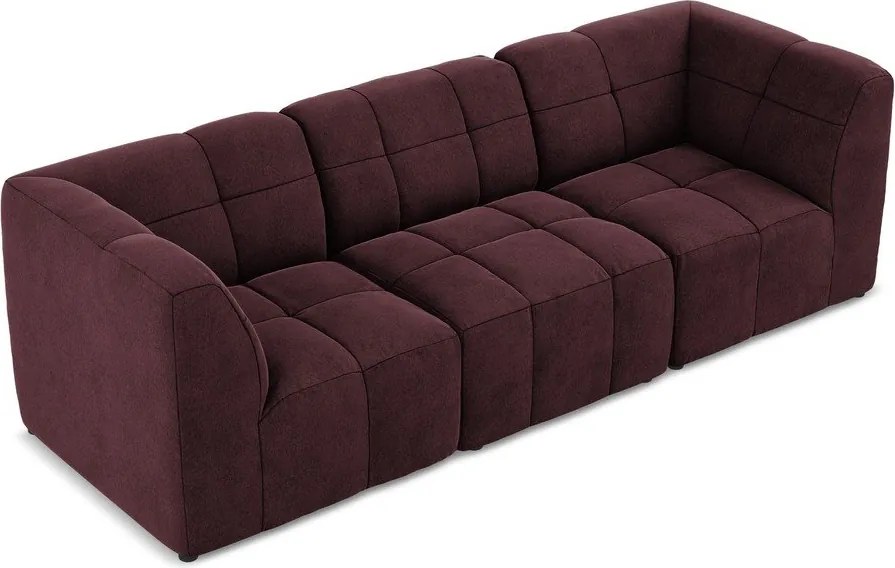 Bordowa aksamitna sofa 255 cm Aloha – Makamii