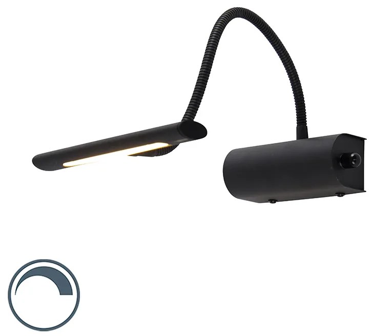 Designerska lampa ścienna czarna 18,5 cm w tym LED ze ściemniaczem - Tableau Nowoczesny Oswietlenie wewnetrzne