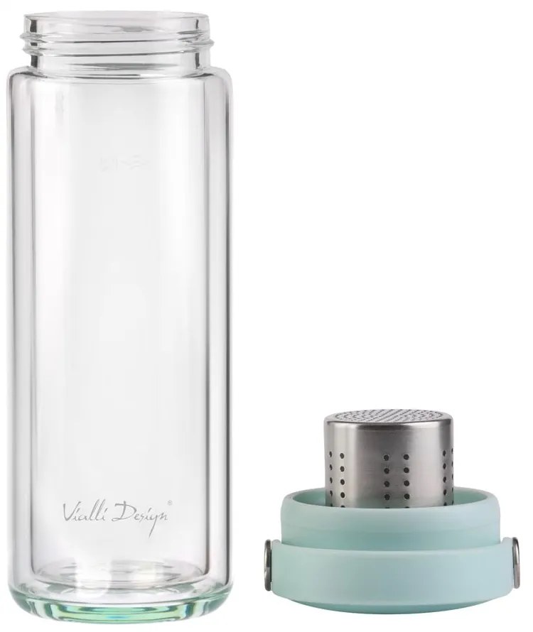 Miętowa szklana butelka 350 ml Fuori – Vialli Design