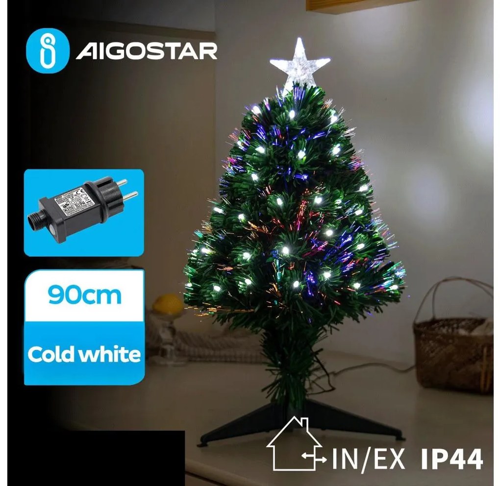 Aigostar - LED Zewnętrzna choinka świąteczna LED/3,6W/230V 90 cm IP44 zimna biała