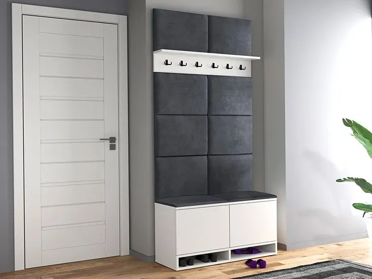 Garderoba z szafką na buty biały + szary T7-P77