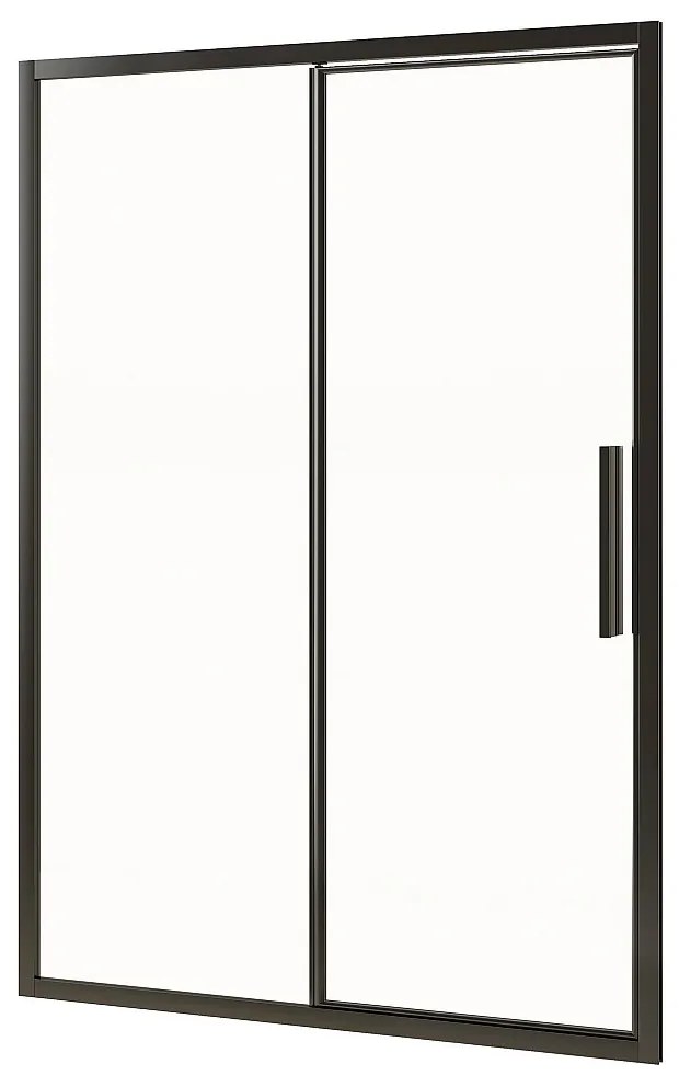 Czarne matowe drzwi prysznicowe przesuwne w stylu industrialnym - 140 x 195 cm - TORONI