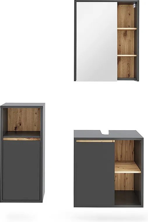 Zestaw mebli łazienkowych szary/artystyczny 60x45.5x60 viola