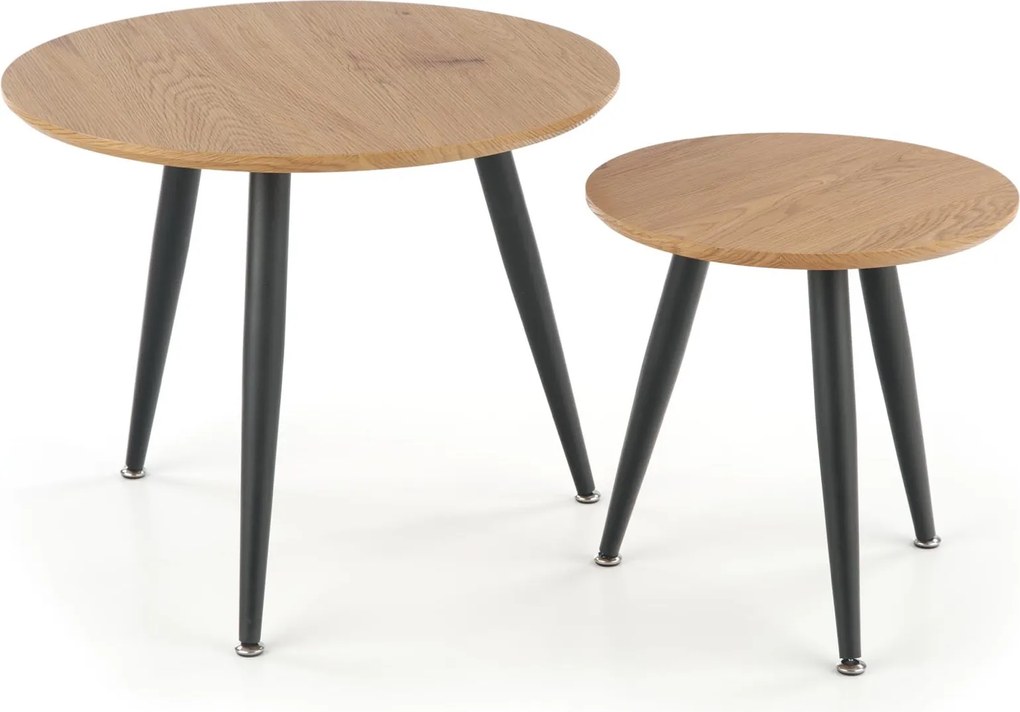 Komplet dwóch stolików kawowych w stylu loft Mentona 2
