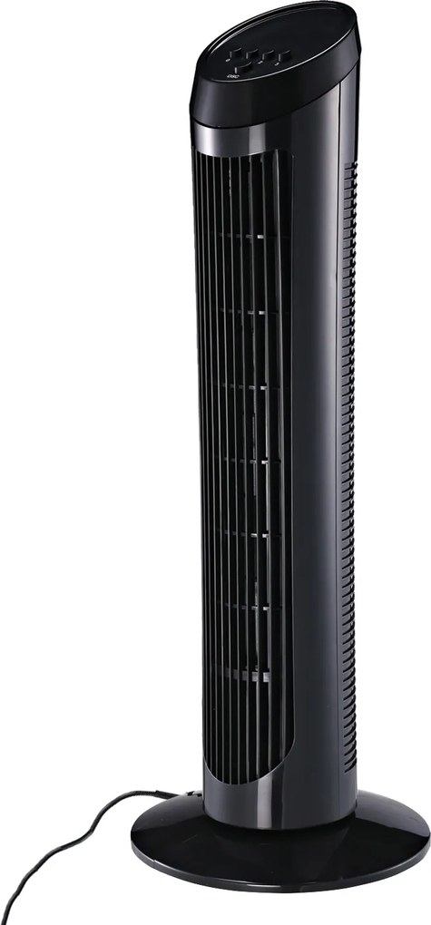 HOMCOM Wentylator Stojący Kolumnowy 45W Cichy 3 Poziomy Wentylacji Oscylacja 70° Czarny | Aosom PL