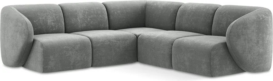 Szary narożnik z tkaniny szenilowej Lani – Makamii