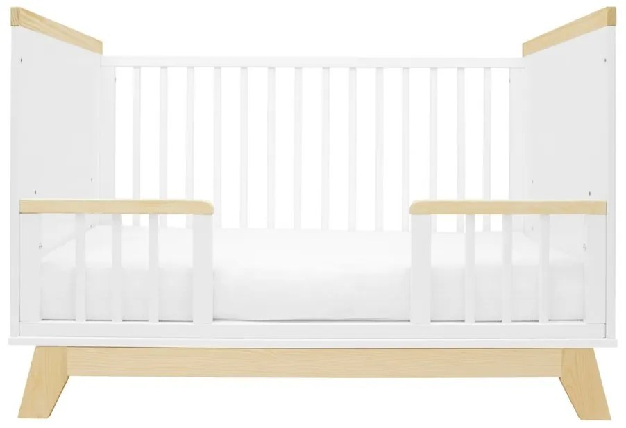 New Baby Łóżeczko dziecięce Marcus z barierką,białe/naturalne