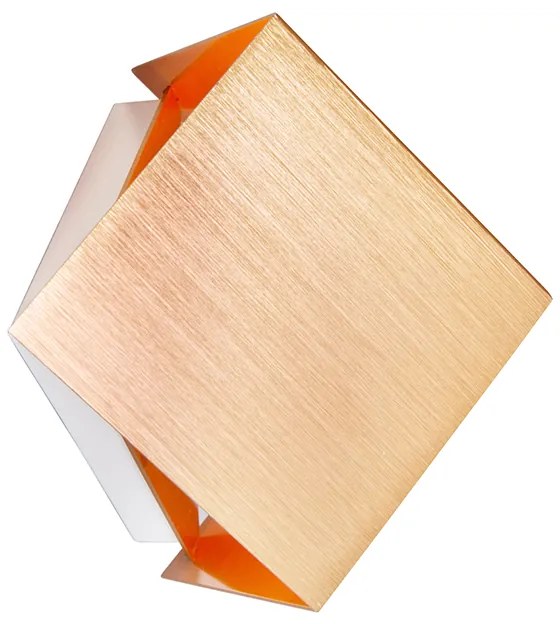 Nowoczesna lampa ścienna miedziana - CubeDesignerski Oswietlenie wewnetrzne
