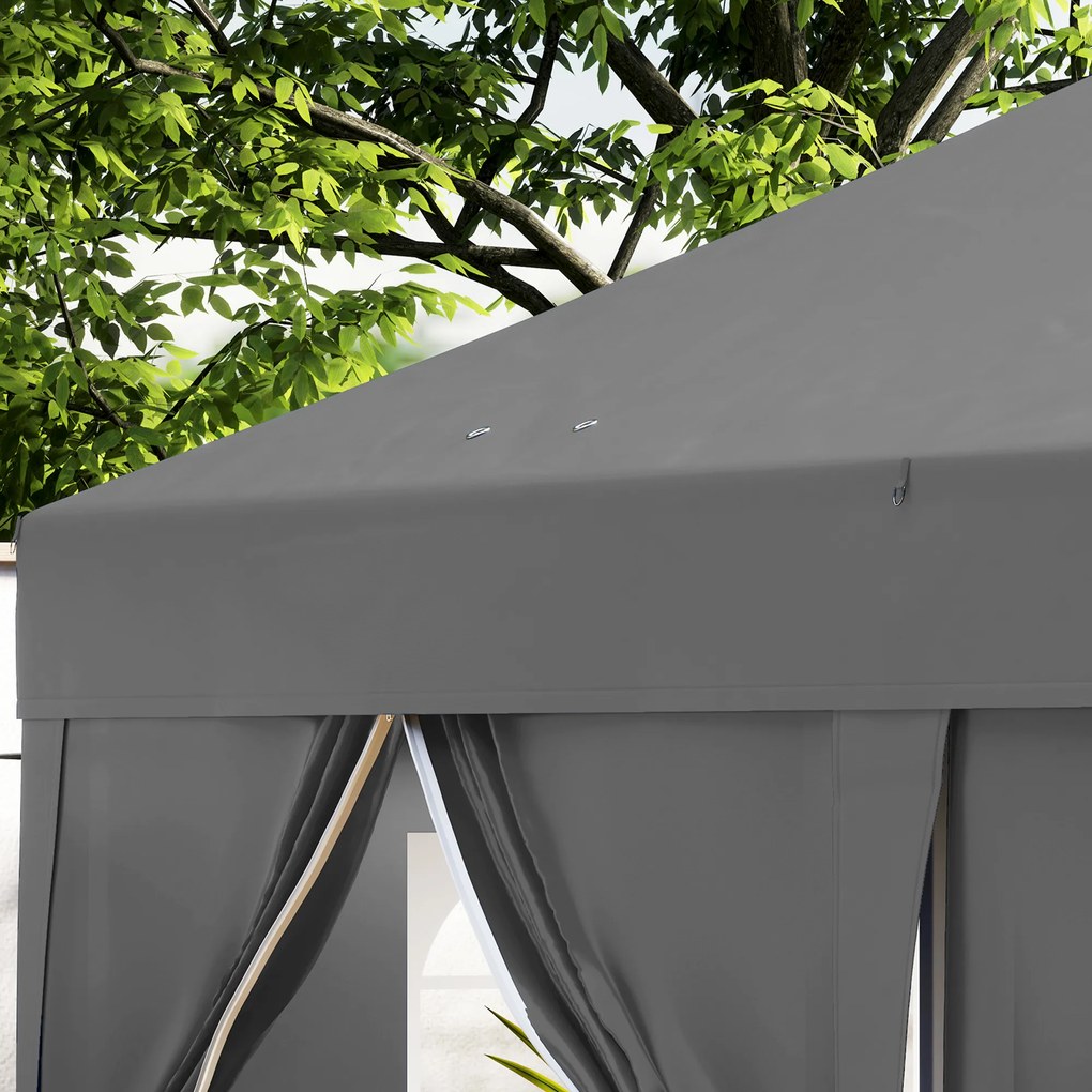 Outsunny Pawilon ok. 6x3m Stabilny Zimoodporny Pop-up Składany Pawilon z Oknami, Drzwiami na Zamek, Ściankami, Ochroną UV | Aosom PL