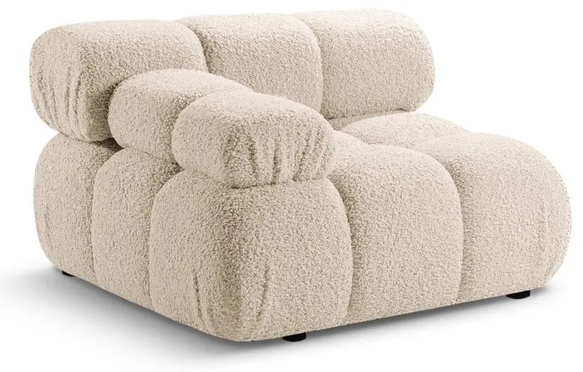 Beżowy moduł sofy z materiału bouclé (lewostronny) Bellis – Micadoni Home