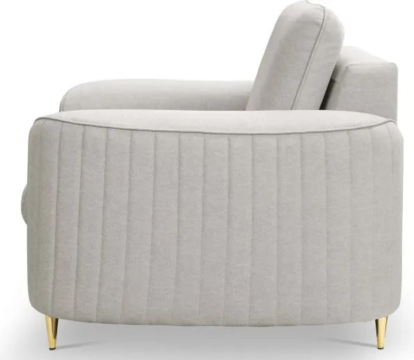 Fotel LAREN na stalowych nogach z oparciem i podłokietnikami w tkaninie CASTEL 04