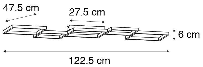 Plafon złoty z LED 3-stopniowy ściemniacz 5-świateł - Lejo