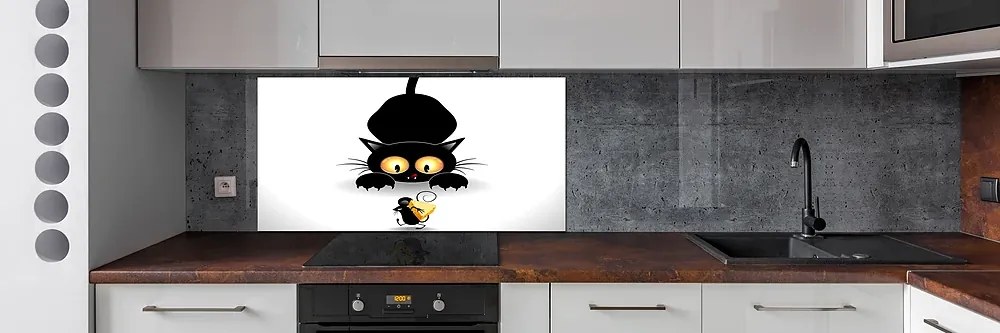 Panel dekor szkło Kot i mysz