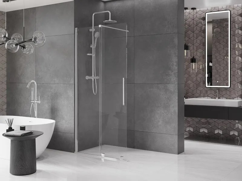Mexen Velar ścianka prysznicowa rozsuwana Walk-in 70 x 200 cm, transparent 8 mm, chrom - 871-070-000-03-01