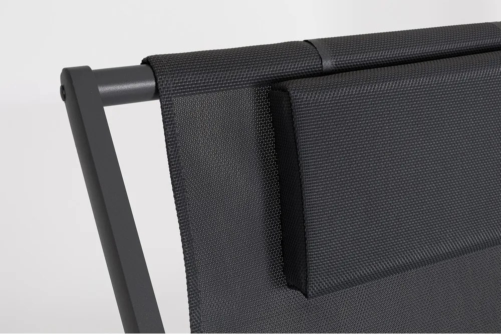 Antracytowy metalowy leżak ogrodowy Taylor – Bizzotto