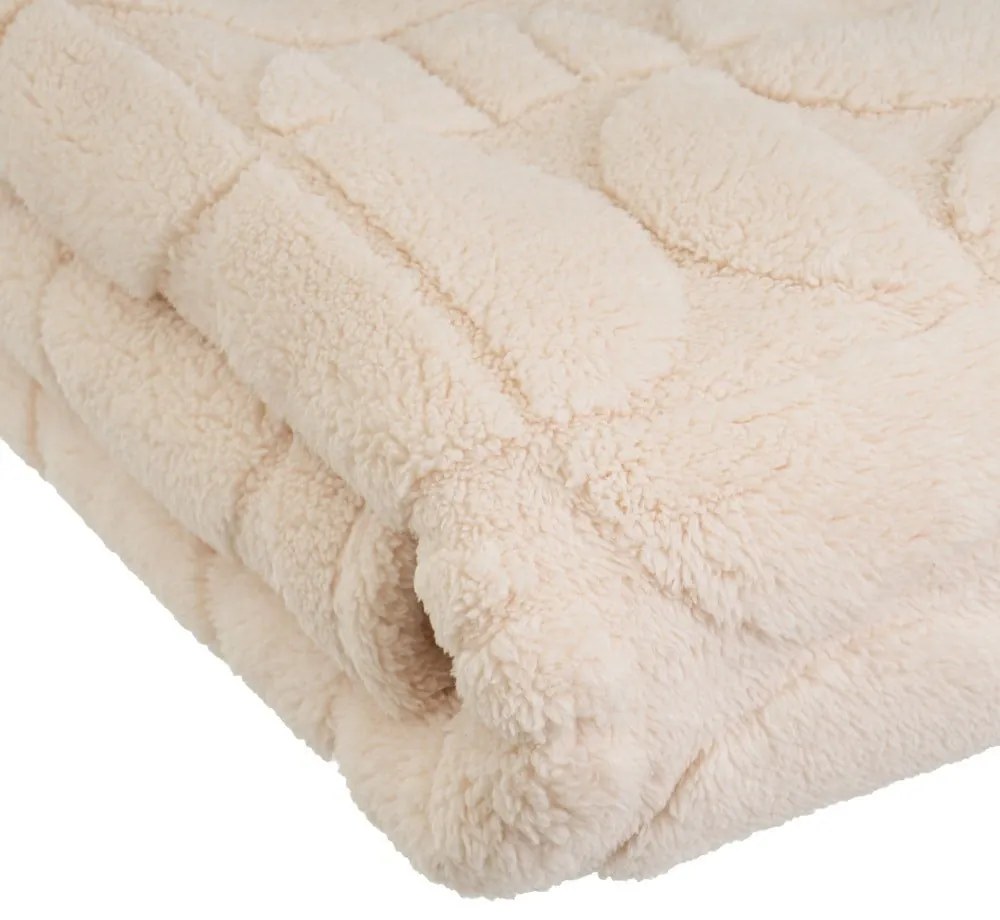 Beżowy koc z mikropluszu 130x160 cm Mid Century – Casa Selección