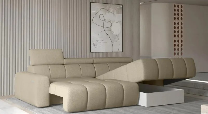 Narożnik ENZO S z elektryczną regulacją siedziska oraz z funkcją spania WERSAL