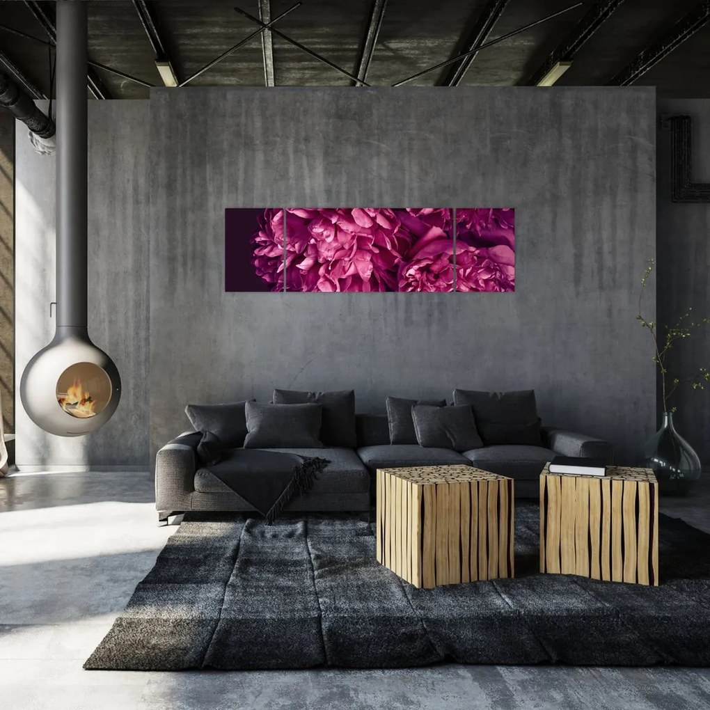Obraz - Kwiaty piwonii (170x50 cm)