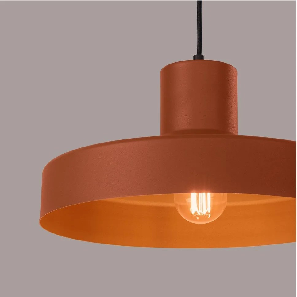Pomarańczowa lampa wisząca z metalowym kloszem Vito – Sollux