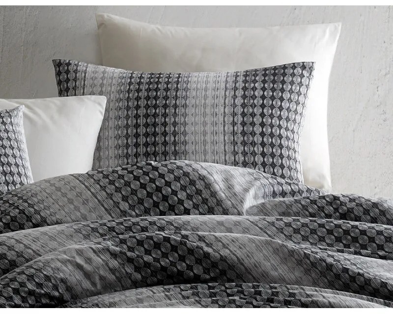 BedTex Bawełniana pościel Oberon szara, 220 x 200cm, 2 szt. 70 x 90 cm