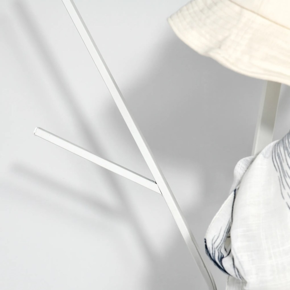 HOMCOM Stojak na Ubrania Metalowy Biały 45x45x180cm Wieszak do Garderoby Przedpokoju | Aosom PL