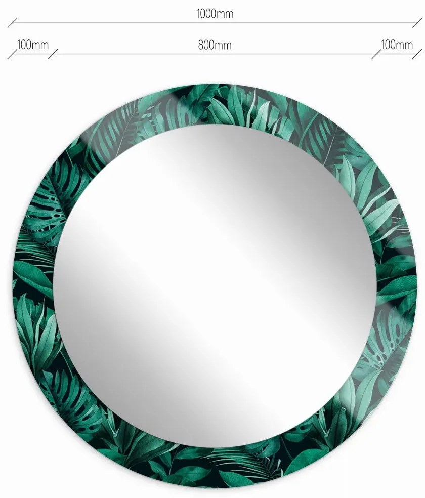 Lustro okrągłe MORENA TROPICAL 100cm ciemne zielone BALTICA DESIGN