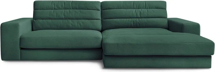 Zielony aksamitny narożnik (prawostronny/z szezlongiem) Sierra – Bobochic Paris