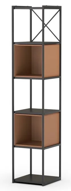 Czaro-/ceglasty regał 36x179 cm Anya – Marckeric