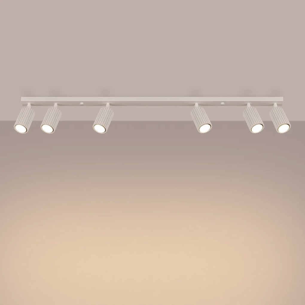 Listwa oświetleniowa 6-punktowa KARBON 6L beżowa ryflowana SOLLUX LIGHTING