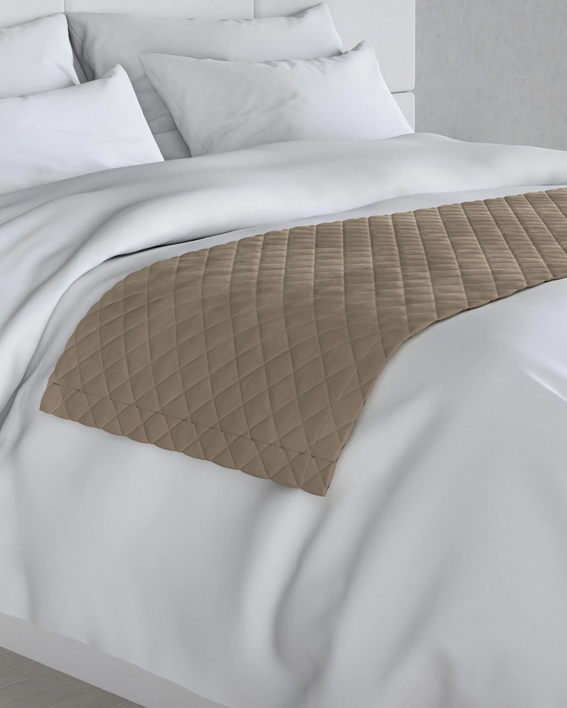 Narzuta hotelowa bieżnik Velvet 60x200cm kolor beżowy tkanina połyskliwa, welwetowa