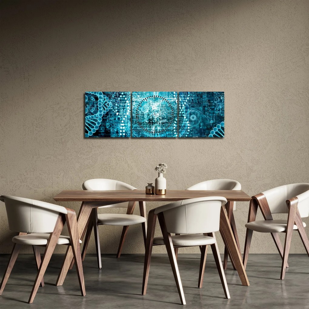 Obraz - Genetyka (z zegarem) (90x30 cm)