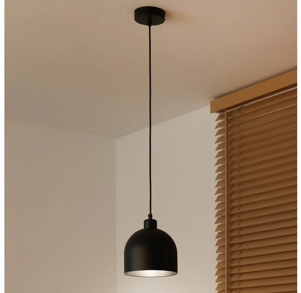 Duolla - Lampa wisząca na lince IRONLINE 1xE27/15W/230V Ø 17 cm czarna