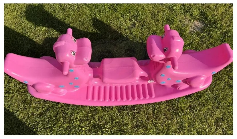 Woopie bujak wieloosobowy dino huśtawka równoważna różowa