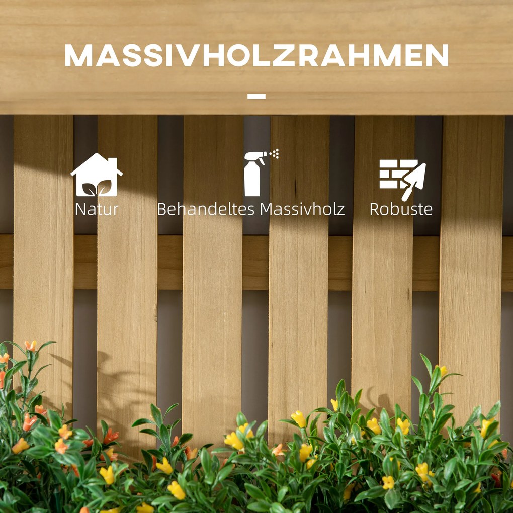 Outsunny Zestaw Donic na Kwiaty, Montaż Na Ścianie, Swobodnie Przeszankowane, Drewno świerkowe, 60 x 16 x 80 cm