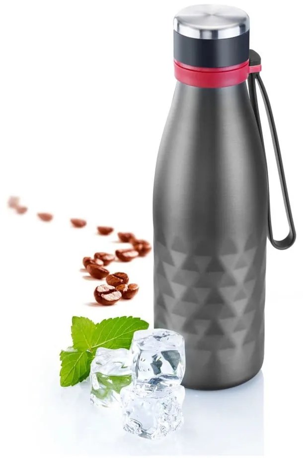 Szara silikonowo-nierdzewna butelka podróżna 550 ml Viva – Westmark