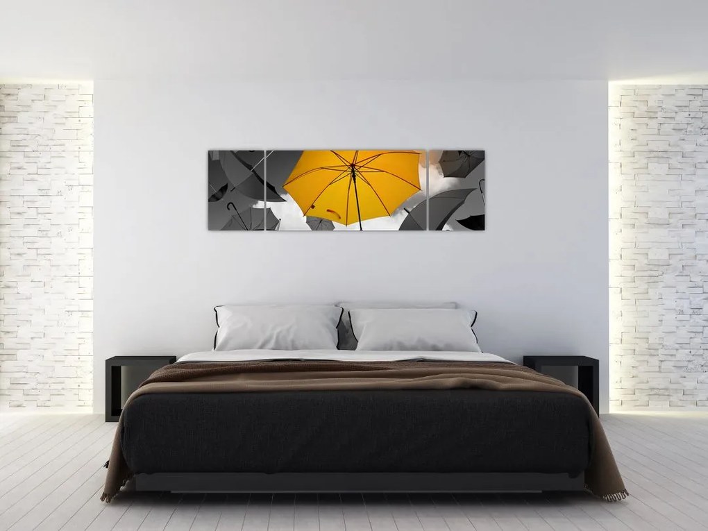 Obraz żółtego parasola (170x50 cm)